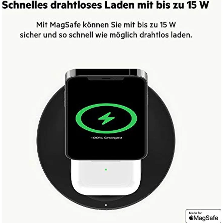 Belkin BOOST CHARGE PRO Drahtloser 2-in-1-Ladeständer mit MagSafe schwarz – Bild 5