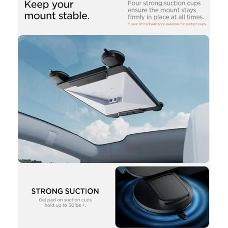 Spigen ACP09333, Smartphone Halterung mit sicheren Saugnäpfen und schützenden Polstern, Schwarz – Bild 3