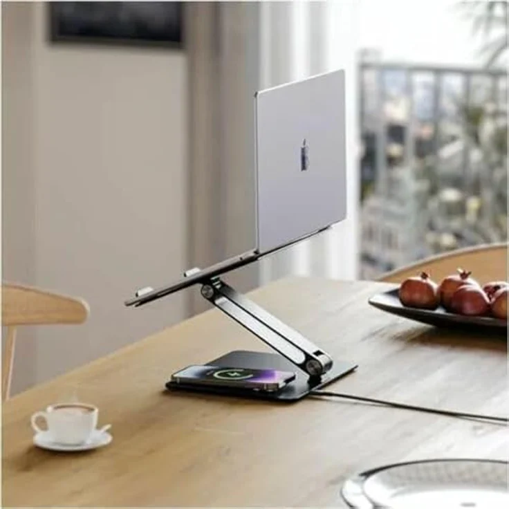 Alogic Elite Aluminium Notebook-Ständer, verstellbar mit kabelloser Ladestation bis 10 Watt, für Laptops 11-17 Zoll – Bild 2