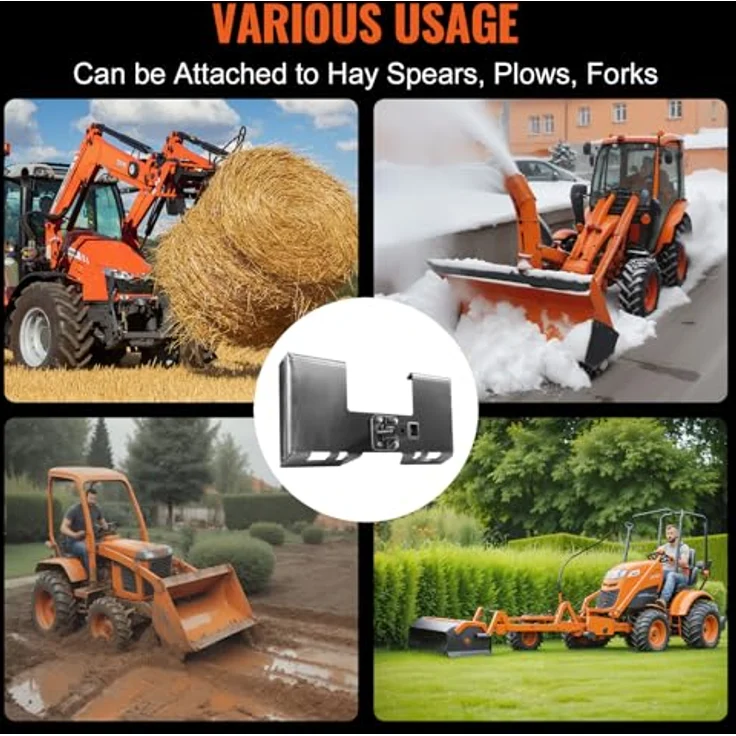 VEVOR 3/8 Zoll Kompaktlader-Befestigungsplatte, Montageplatte mit 5,79 cm Anhängerkupplung, universell für Traktoren von Deere, Kubota, Bobcat und Mahindra, 7000 Pfund Tragfähigkeit – Bild 6