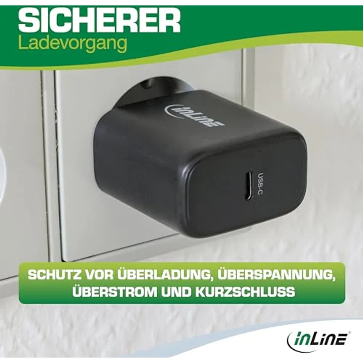 Inline PC-Netzteil, USB-C PD, 65 Watt, Wechselstrom 100-240 V, Schwarz – Bild 6