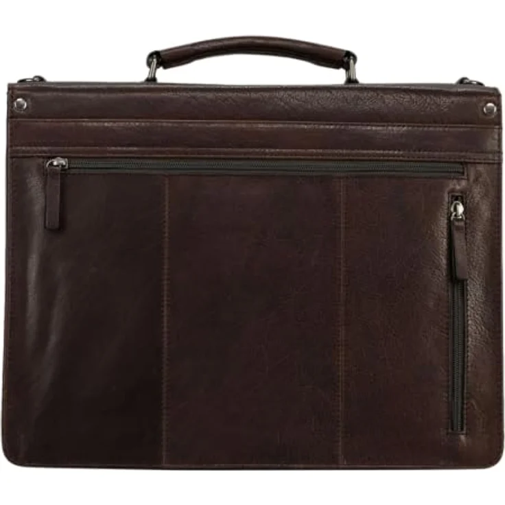 Jost Glasgow Aktentasche, 40 cm mit RFID Schutz, Leder in braun, Laptopfach – Bild 3