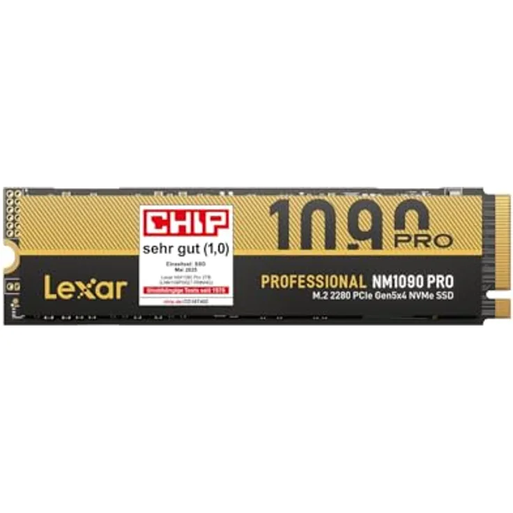 Lexar SSD 2TB PCIe 5.0 Gen5 NVMe, Bis zu 14.000MB/s, Erweiterte Thermokontrolle, DirectStorage-kompatibel für AI-Lasten, Gaming & Content-Erstellung