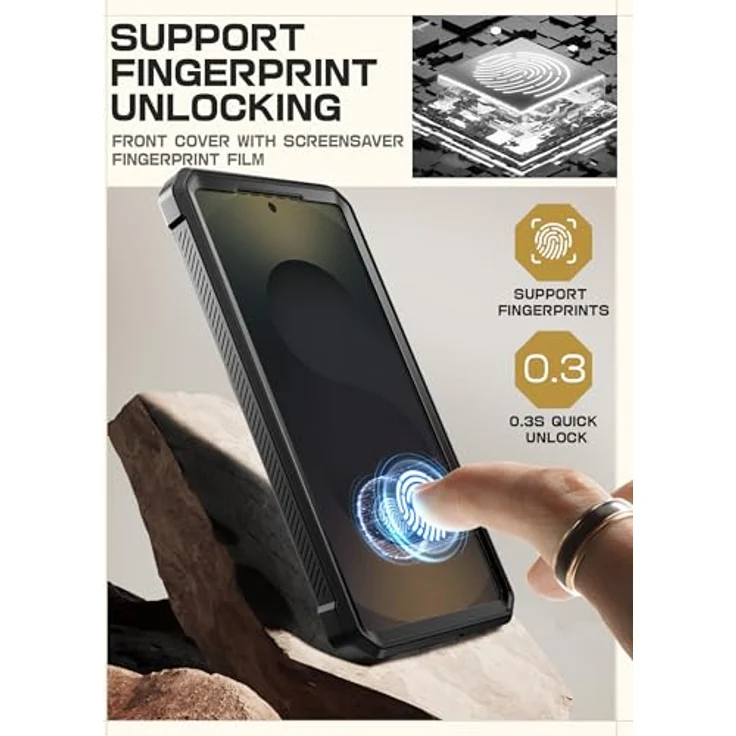 Supcase Unicorn Beetle Pro, Smartphone Hülle für Samsung Galaxy S25 Ultra, stossfest, Schwarz, mit Bildschirmschutz und integriertem Ständer – Bild 7
