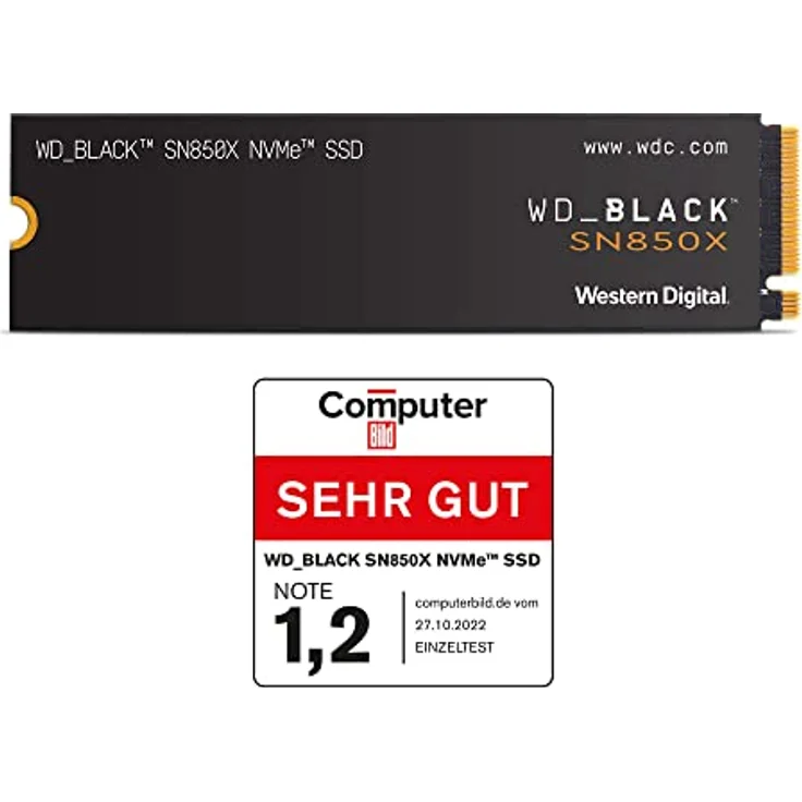 WD_BLACK SN850X NVMe SSD 4 TB interne SSD (Gaming Speicher, PCIe Gen4-Technologie, Lesen 7.300 MB/s, Schreiben 6.600 MB/s) Schwarz – Bild 2