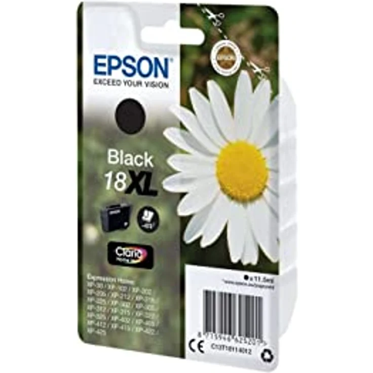 Epson Orginal 18XL Tinte Gänseblümchen, XP-305 XP-402 XP-215 XP-312 XP-315 XP-412 XP-415 XP-225 XP-322 XP-325 XP-422 XP-425, Normalverpackung, XL, (schwarz) – Bild 2