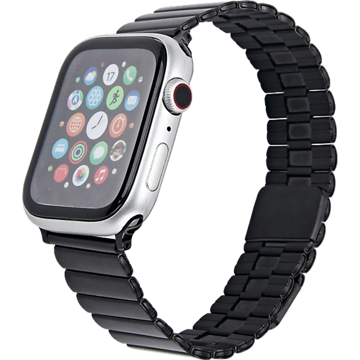 ISY ISB-2012, Ersatzband für Apple Watch 42-45mm, Edelstahl, Schwarz