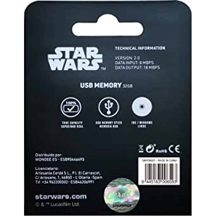 Wondee Disney Star Wars Darth Vader USB Stick Figur 32GB Speicherstick 2.0 Pendrive Flash Drive Memory Stick - Star Wars Lustige Geschenke Gadget USB Gummi – Bild 5
