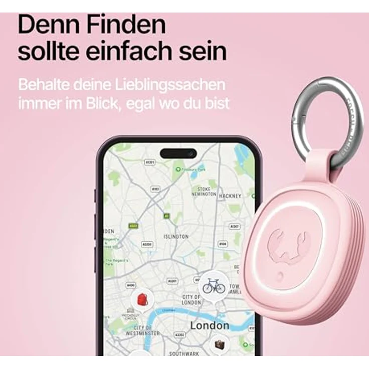 Fresh n Rebel Smart Finder 2, Schlüsselfinder mit Apple Find My und Google Find Hub, IPX7, pink – Bild 2