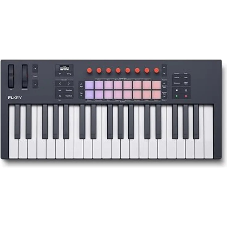 Novation FLkey 2 37, USB MIDI-Keyboard mit 37 Tasten, optimiert für FL Studio, integrierte Scale- und Chord-Modi, Arpeggiator, 16 Pads mit Aftertouch