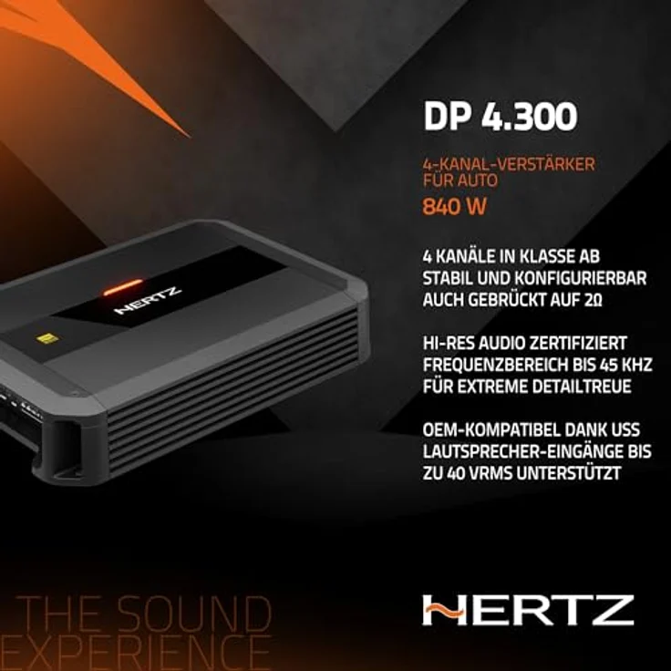 Hertz DIECI DP 4.300, 4-Kanal Verstärker mit Class-AB-Technologie und 60 W pro Kanal – Bild 4