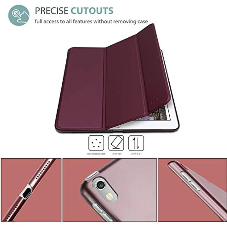 ProCase Hülle für 10,5 Zoll iPad Air 3 (2019) / iPad Pro (2017), ultra dünne, transluzente Schutzhülle mit Auto Schlafen/Wachen-Funktion - Wine – Bild 2