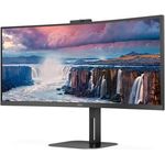 AOC CU34V5CW - 34 Zoll WQHD Curved Monitor mit 2 MP Webcam, Lautsprechern, höhenverstellbar, schwarz