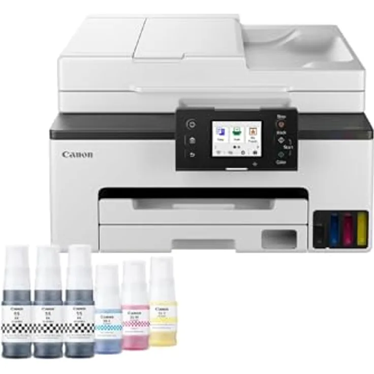 Canon MAXIFY GX2050, 4-in-1 Tintenstrahldrucker mit WLAN, ADF, Duplexdruck, 250 Blatt Kassette und 6 x Tintenflaschen, DIN A4