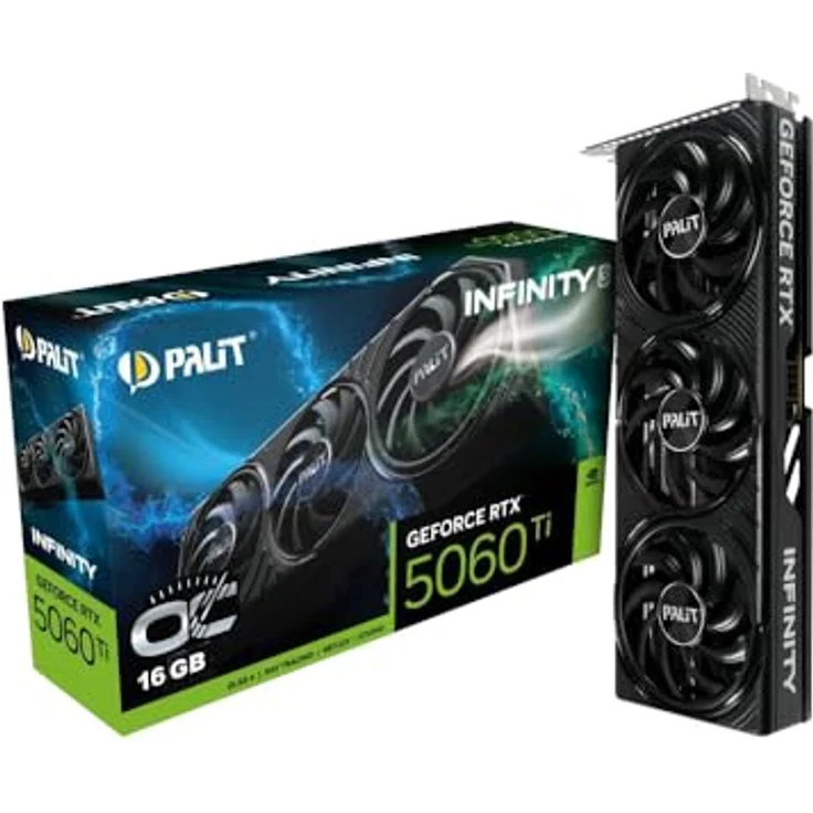 Palit GeForce RTX 5060 Ti Infinity 3 OC, 16GB GDDR7 Grafikkarte mit Ray Tracing und NVIDIA DLSS, PCIe 5.0 – Bild 1