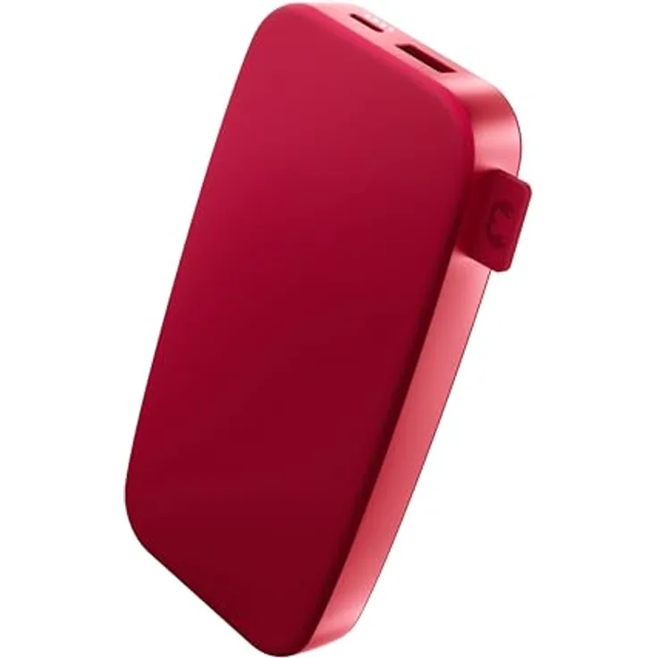 Fresh 'n Rebel Powerbank 12000mAh, tragbarer externer Akku mit USB-C, Fast Charge 20W, 6 Sicherheitsmerkmale, für iPhone und Android, Berry Red