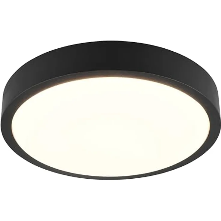 Trio Leuchten Deckenleuchte Iseo 647410102, Schwarz, inkl. 24 Watt LED, Switch Dimmer
