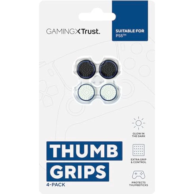 Trust 24170 Gaming GXT 266 4-er Pack Daumenauflagen für PS5, Thumb Grips, Schwarz – Bild 7