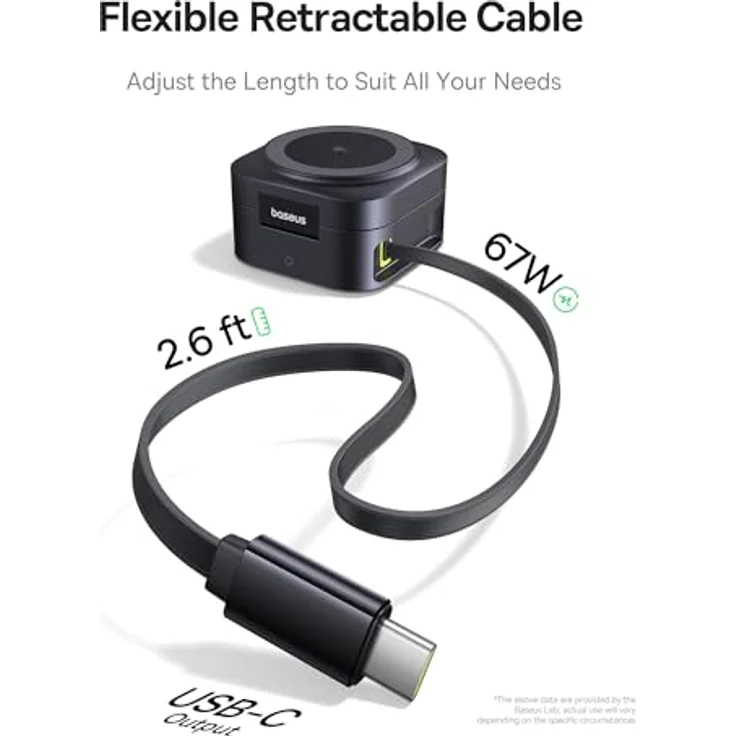 Baseus PicoGo 2-in-1 Wireless-Ladegerät mit Magsafe Qi2, 67W, schwarz, für gleichzeitiges Laden von zwei Geräten – Bild 2