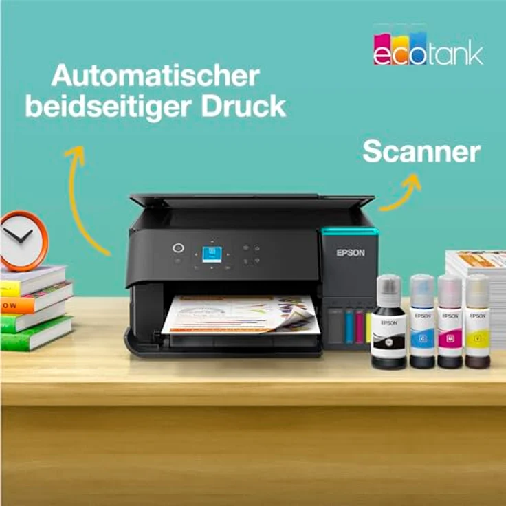 Epson EcoTank ET-2950, Multifunktionsdrucker mit WLAN, bis 30 Seiten/min Schwarz-Weißdruck, 4800 x 1200 dpi – Bild 14