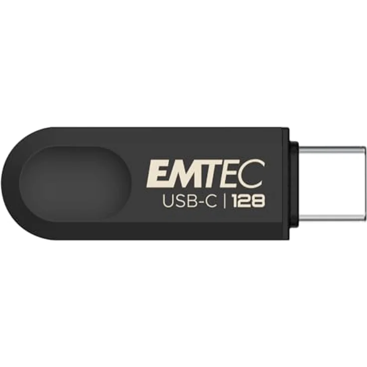 Emtec USB3.2 Typ-C Single C280, 128 GB, Kompakter USB-Stick mit exklusivem drehbarem Design, Schwarz – Bild 2