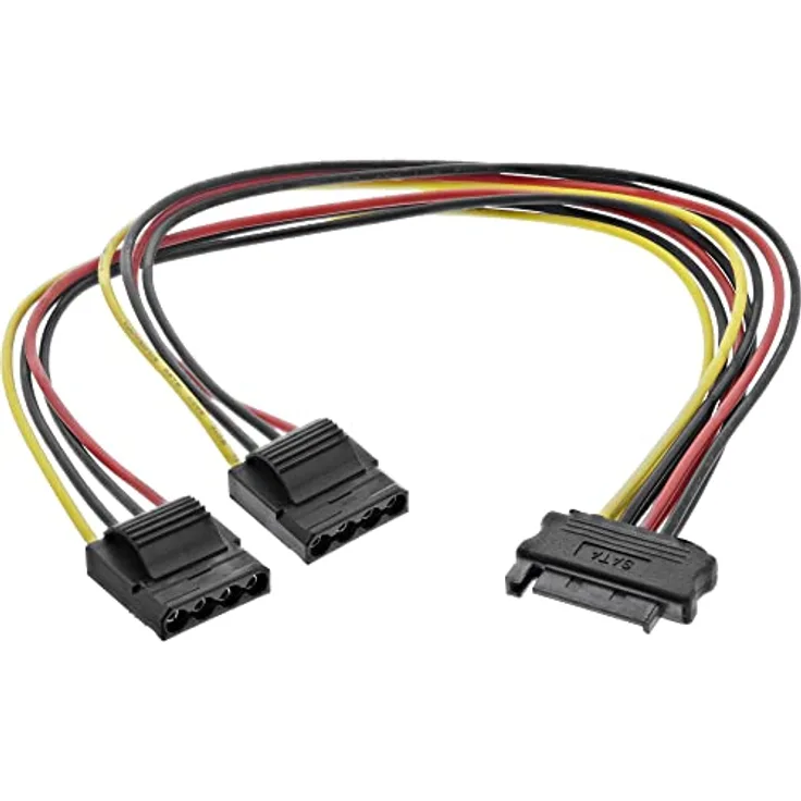 InLine 29684 SATA Strom-Y-Kabel, SATA Buchse an 2x 13,34cm (5,25") Stecker, 0,3m