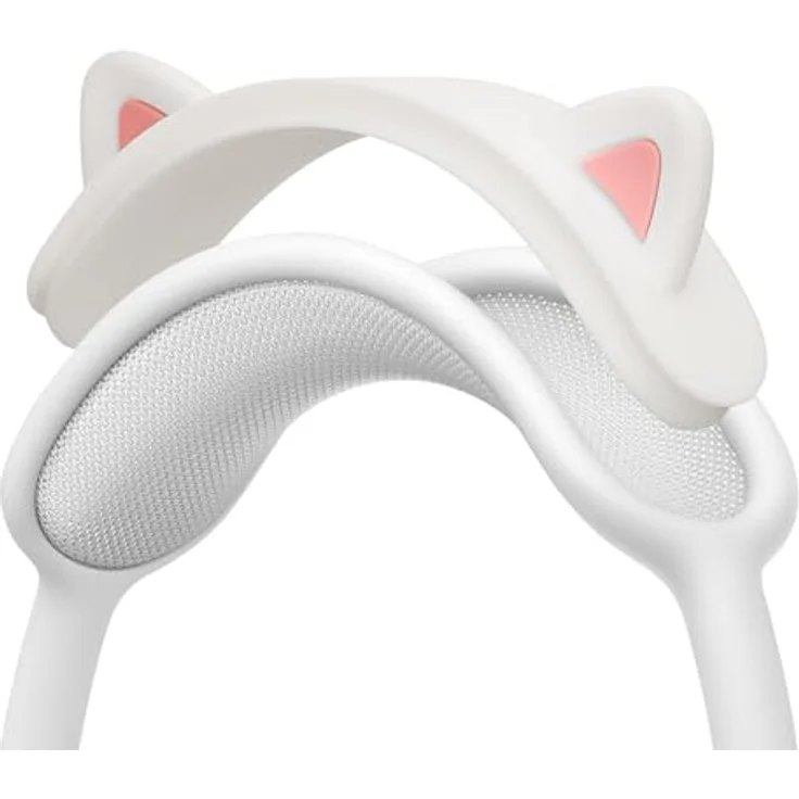 kwmobile Katzenohren Kopfband Abdeckung kompatibel mit Apple AirPods Max - Cat Ear Stirnband Polster in Weiß Pink – Bild 1