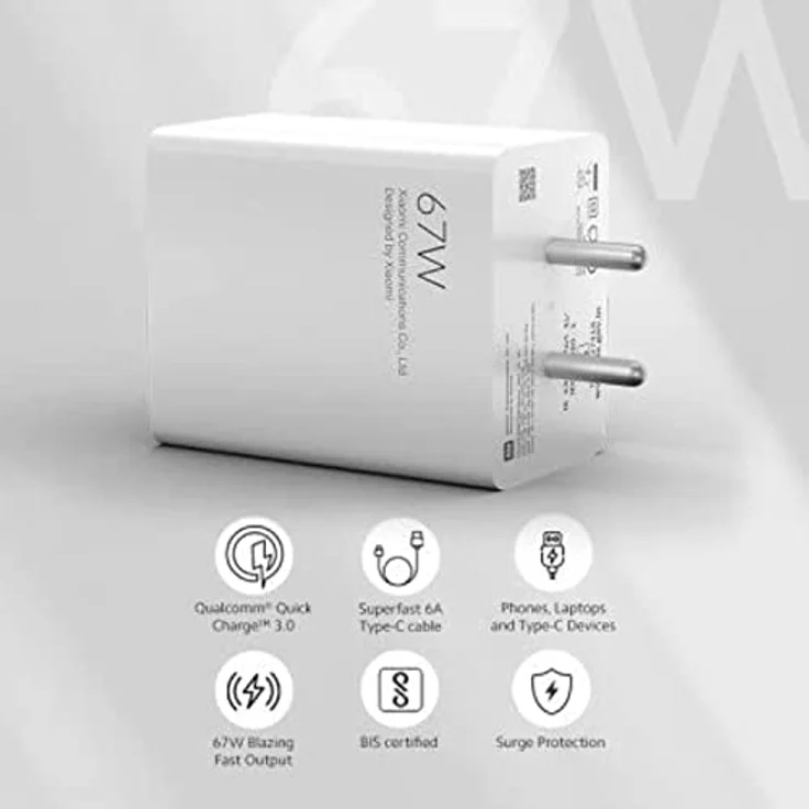 Xiaomi Mi Travel Charger Combo Set with USB-A to Type-C Charing Cable 1m, 67W White EU MDY-12-EJ – Bild 5