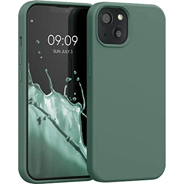 kwmobile Handyhülle für iPhone 13, Silikon Case in Tannengrün, kabelloses Laden, flexible und rutschfeste Schutzhülle – Bild 1