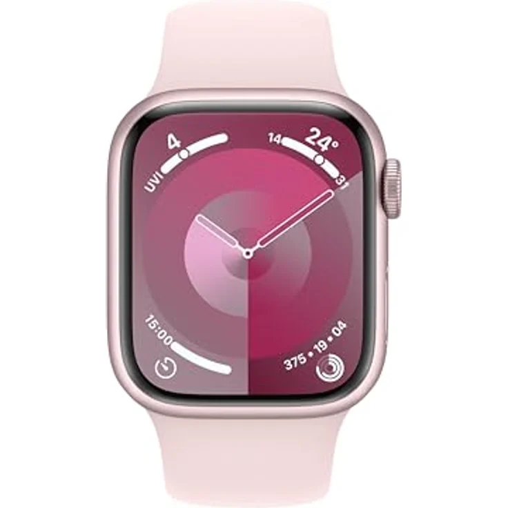 Apple Watch Series 9 GPS + Cellular, 41 mm Aluminiumgehäuse Rosé, Sportarmband Hellrosa – M/L – Bild 2