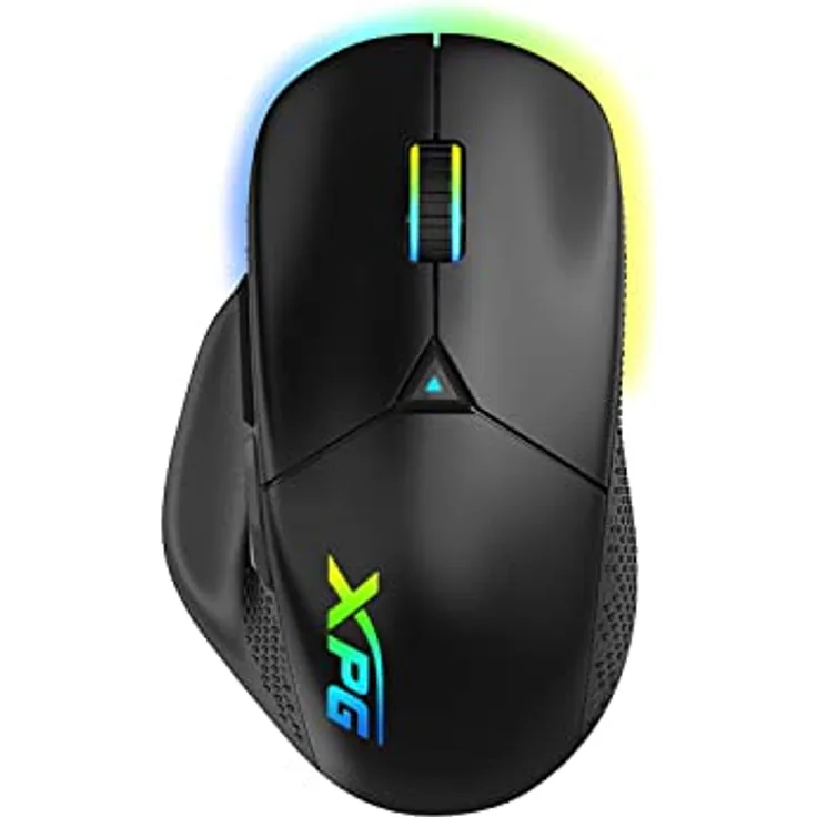 XPG Alpha Gaming-Maus, 16.000 DPI, 400 IPS, 6 programmierbare Tasten, ergonomisches Design (Alpha-BKCWW)
