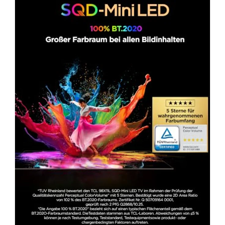 TCL Q7 85Q7D Pro, 85 Zoll 4K Ultra HD Mini LED Smart-TV mit Dolby Atmos, WLAN, 3840 x 2160 Pixel – Bild 8