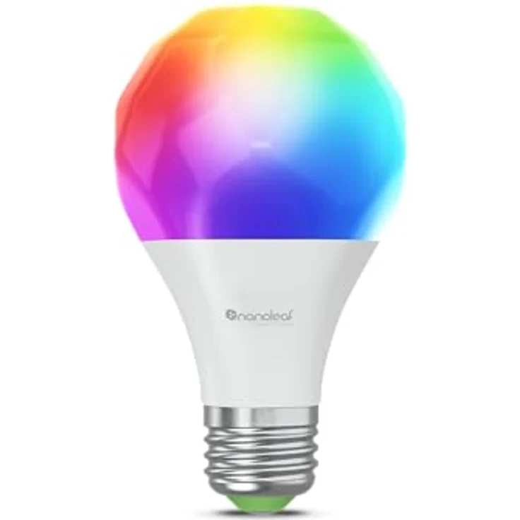 Nanoleaf Matter Essentials Glühbirne, Smarte RGBW E27 LED Lampe - Matter über Thread, Bluetooth 16 Mio. Farben LED Lampe, Bildschirm Sync, Funktioniert mit Google Home Apple, Deko und Gaming – Bild 1