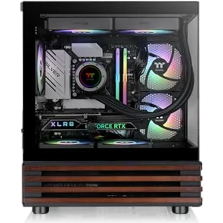 Thermaltake View 170 WS ARGB, Micro Tower PC-Gehäuse, Schwarz, micro ATX, Mini-ITX, Gehärtetes Glas, Gaming, mit RGB-Beleuchtung – Bild 3