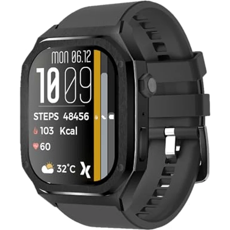 Maxcom BijouWatch® FW65 Iron S Herren Schmuck Smartwatch - AMOLED-Bildschirm 5,0 cm, Anruffunktion, IP68, Sport-Tracker, 2 Armbänder - Schwarz, Schwarz, Einheitsgröße – Bild 2