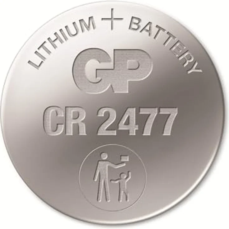 GP Knopfzelle CR2477, Lithium-Knopfzelle 3,0 V mit 950 mAh, Silber – Bild 1