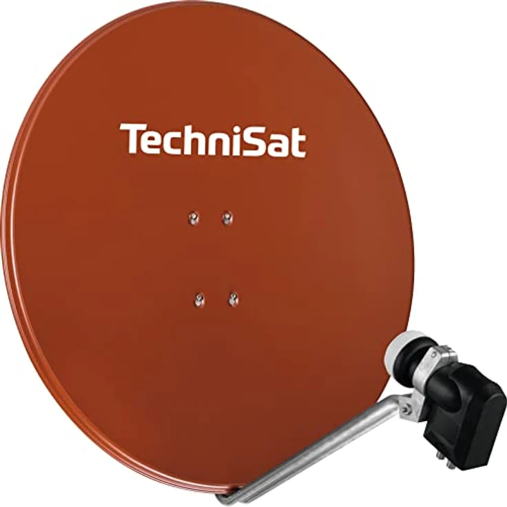 TechniSat SATMAN 850 PLUS - Satellitenschüssel mit LNB (85 cm Sat Anlage mit Masthalterung und 40mm Universal-Quattro-LNB, Multischalter wird benötigt) rot – Bild 2