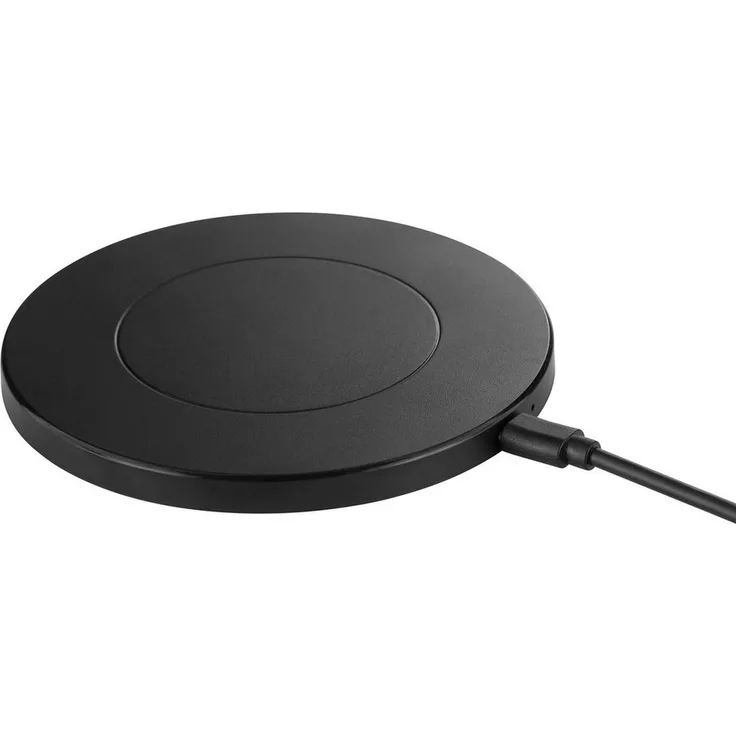 Brilliant Wireless Charger Pad, kabelloses Ladegerät mit 15 W, Ø 12 cm, Schwarz, 150 cm Kabellänge