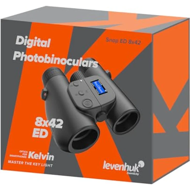 Levenhuk Kelvin Snap ED 8x42, Digitales Fotofernglas mit Full HD Video, 16 MP Kamera und WiFi-Funktion, spritzwassergeschützt, 32 GB Speicherkarte – Bild 9