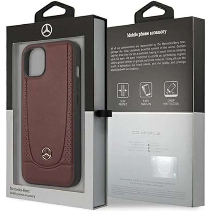 Mercedes MEHCP15SARMRE, Smartphone Hülle aus Eco-Leder für iPhone 15, 6.1", urbanes Design, rot – Bild 8