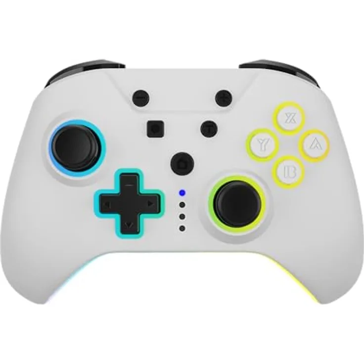 Hyperkin NuRival Light Up Wireless Game Controller - Weiss, mit Hall-Effekt-Sticks, LED-RGB-Beleuchtung und wiederaufladbarem Akku für Nintendo Switch OLED