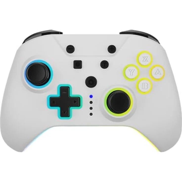 Hyperkin NuRival Light Up Wireless Game Controller - Weiss, mit Hall-Effekt-Sticks, LED-RGB-Beleuchtung und wiederaufladbarem Akku für Nintendo Switch OLED – Bild 1
