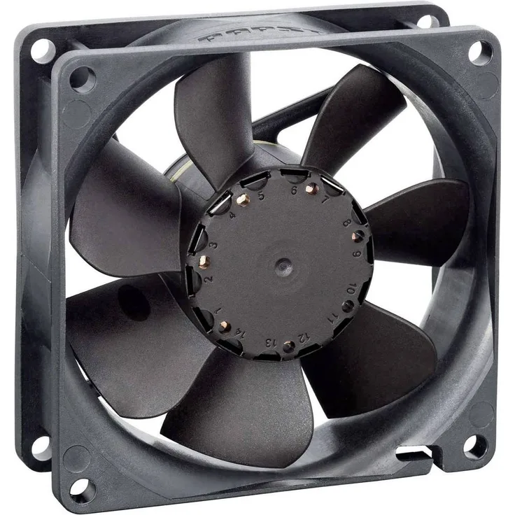 EBM Papst 8412N/2GME, 12 V/DC Axiallüfter mit 55 m³/h, Größe 80 x 80 x 25.4 mm, für Elektroanwendungen