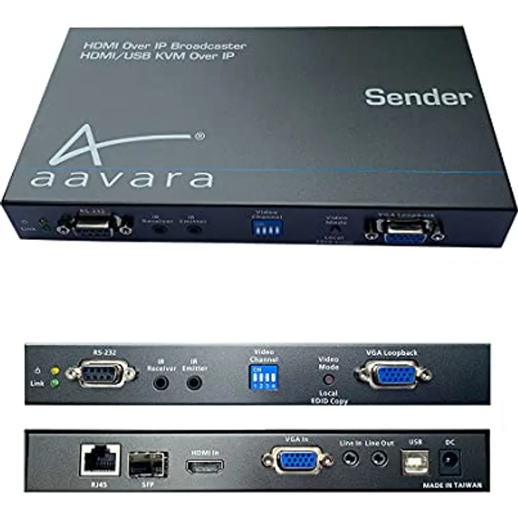 AAVARA 1080p Over IP Sender, CEC/KVM/HDMI Over IP, Upscale 4K Auflösung PB9000HD-SE