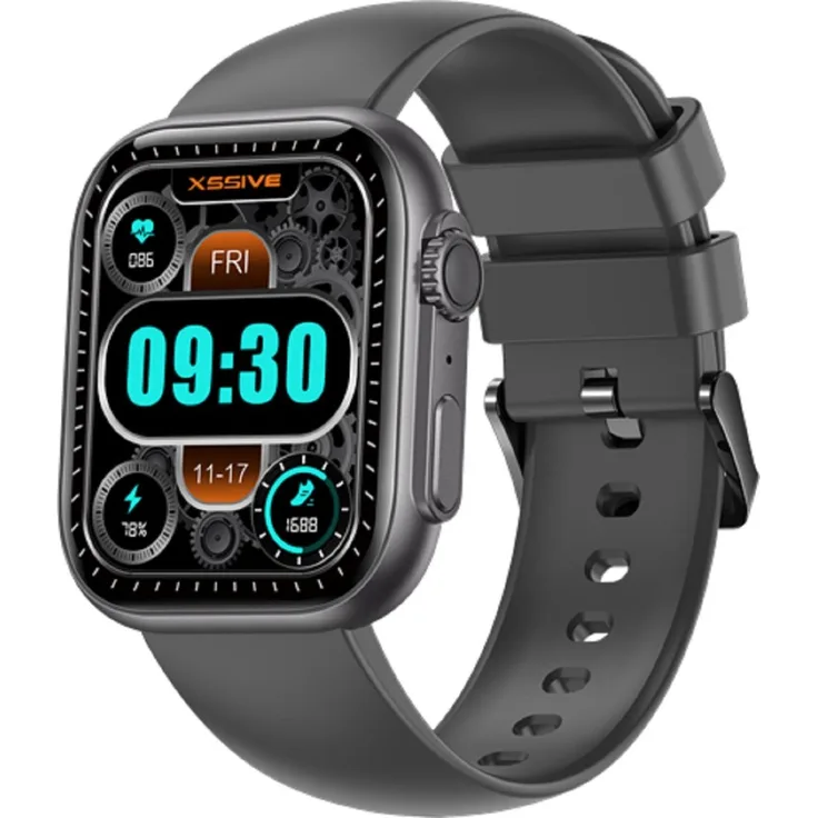 XSSIVE Xssive Smart Watch XSS-SW6B, 1.96" Colorful HD Display, Schwarz, Bluetooth 5.3, 300mAh Akku