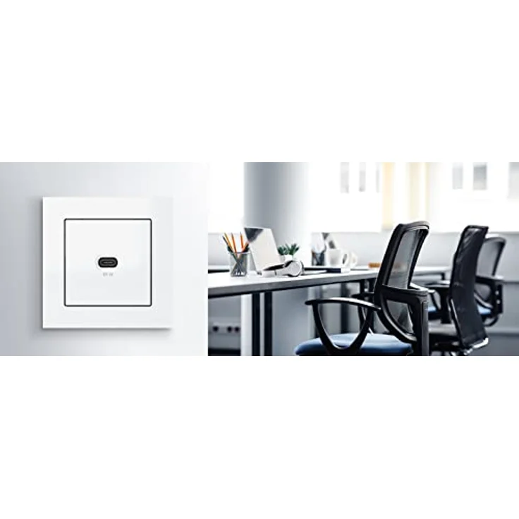 Unterputz USB-Ladestation mit USB-C 65 Watt Charger/Lader 6560x0000 zur Hausinstallation, für gängige Schalterprogramme (55x55mm), Power Delivery (PD), T65.00 Professional – Bild 5