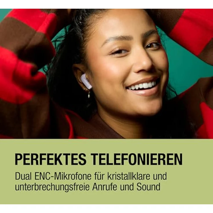 Fresh 'n Rebel Twins Fuse 2, Wireless In-Ear Kopfhörer mit Noise Cancelling, 36h Akku, Bluetooth 6.0, zwei Mikrofone, spritzwassergeschützt (Wild Green) – Bild 5