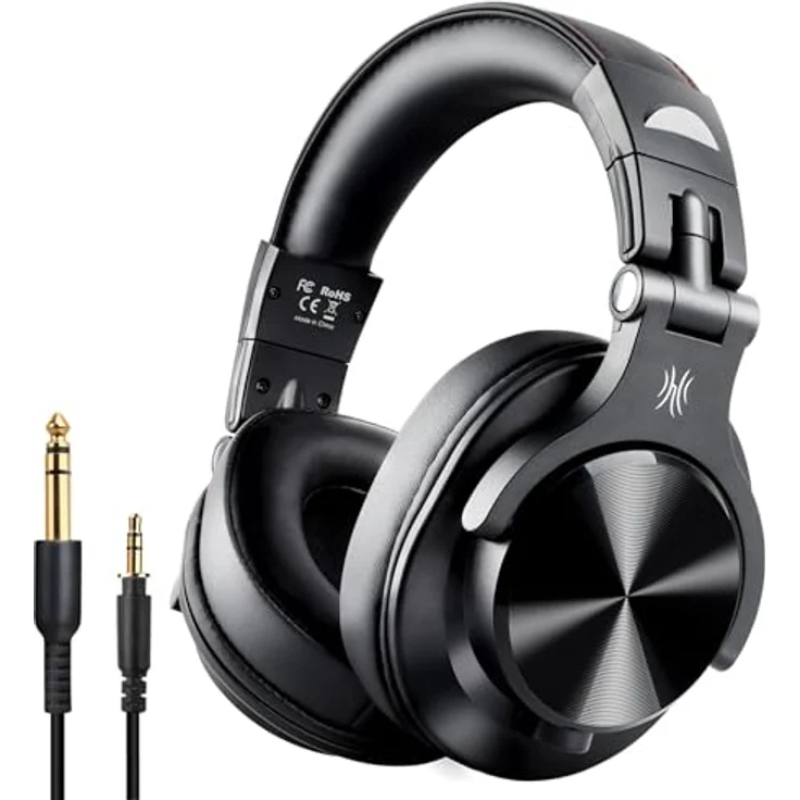 OneOdio A70 Bluetooth Headset Schwarz, Musik DJ High-Resolution Kopfhörer mit CVC 8.0 Noise-Cancelling-Mikrofon – Bild 2