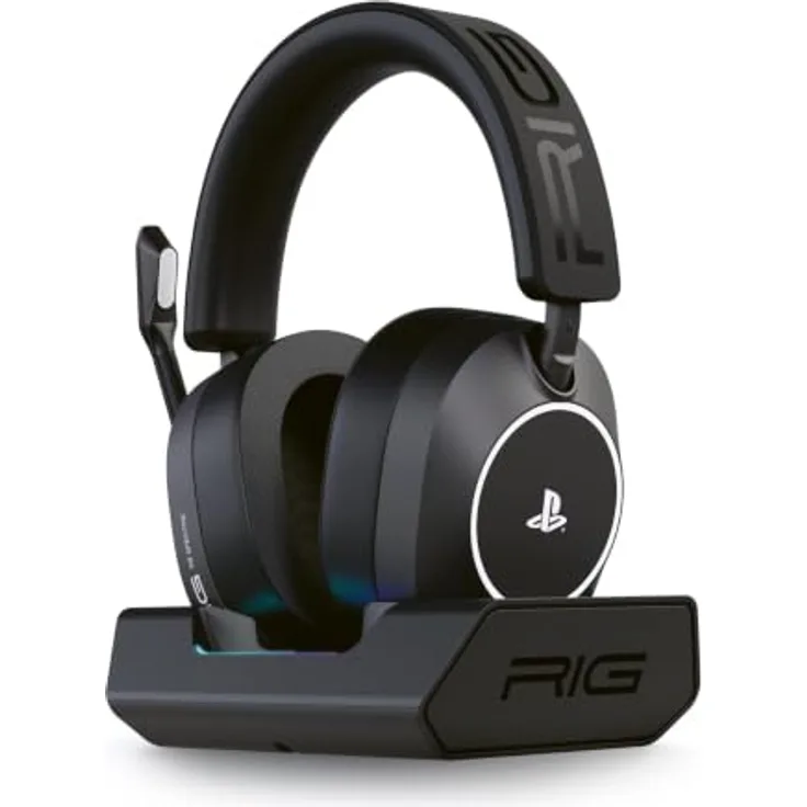 Nacon RIG R8 Spectre Pro HS, Kabellose Kopfhörer mit 60+ Stunden Akkulaufzeit, PlayStation-lizenziert, 40-mm-Lautsprecher, Tempest 3D Audio, anpassbares Design