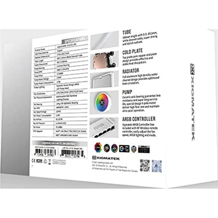 Xigmatek Kit Watercooling Liquid Killer X RGB - 240mm, CPU Wasserkühler, Weiss – Bild 3